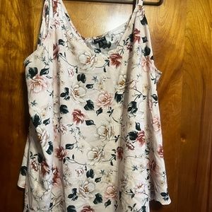 Torrid Off White Floral swing Cami Top Size 5